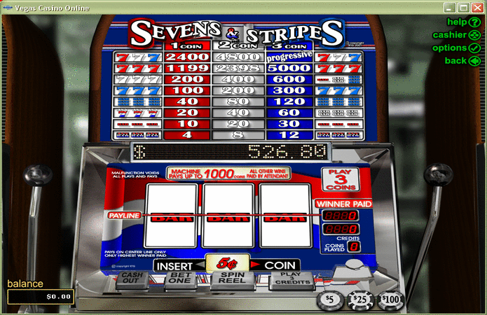 7's and Stripes Slot Game