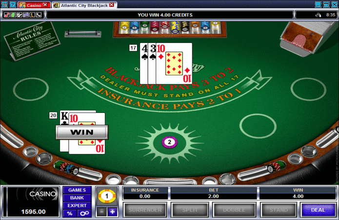Atlantic City Blackjack Card Game