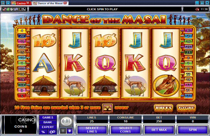Dance of the Masai Slot Machine
