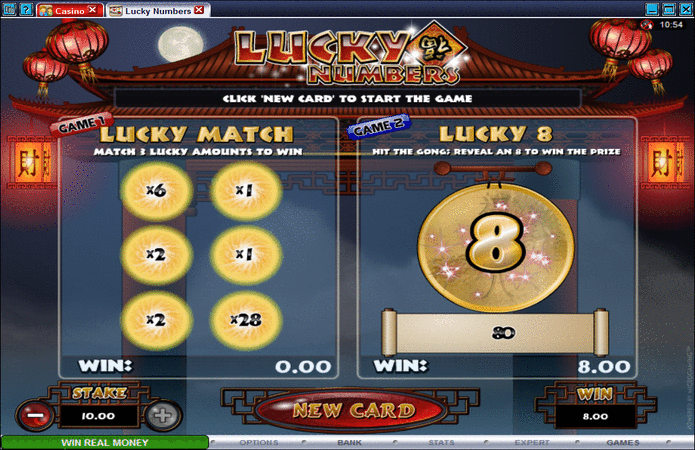 Lucky Numbers Scratch Card