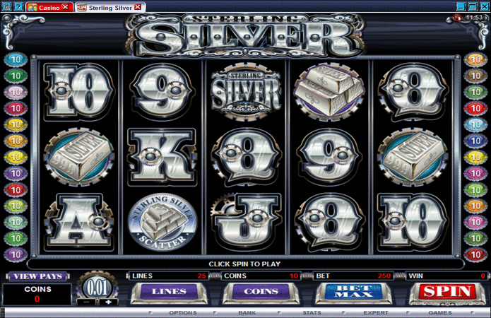 Sterling Silver Slot Machine